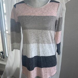 Pink black and gray light weight sweater